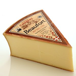 a wedge of Beaufort cheese.