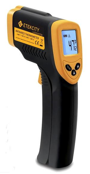 A picture of an Etekcity infrared thermometer