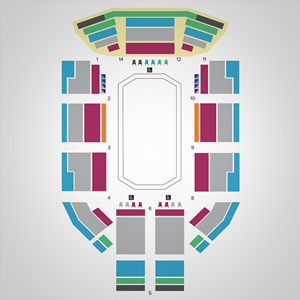 Seating plan for Tom Patterson Theatre in Stratford, Ontario