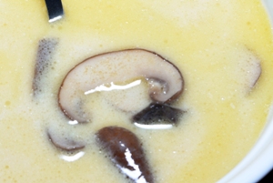 Creamy mushroom soup in a bowl