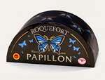 half a wheel of Roquefort Papillon Noir