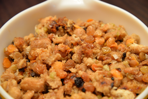 Stuffing in a bowl